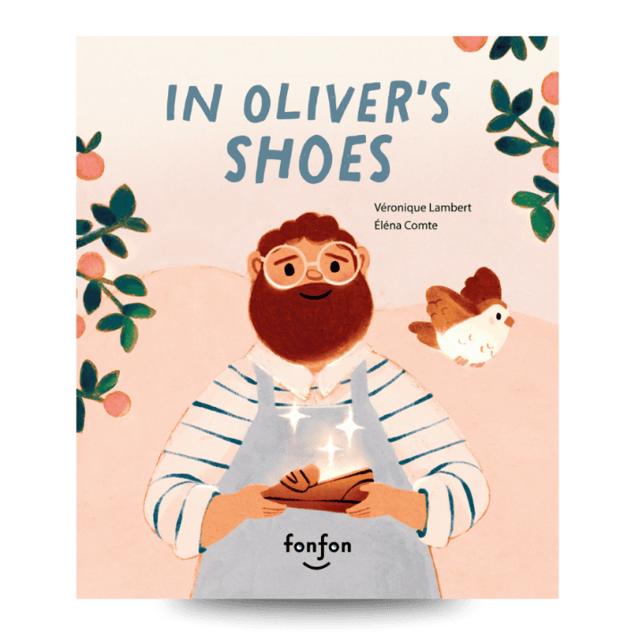 book cover of "in oliver's shoes". A children's book about emphaty